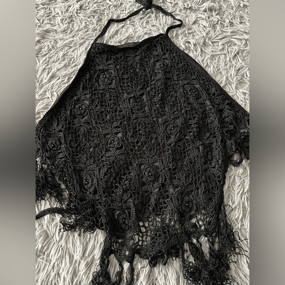 Top halter crochet- Black - BEBE - Excellent Condition